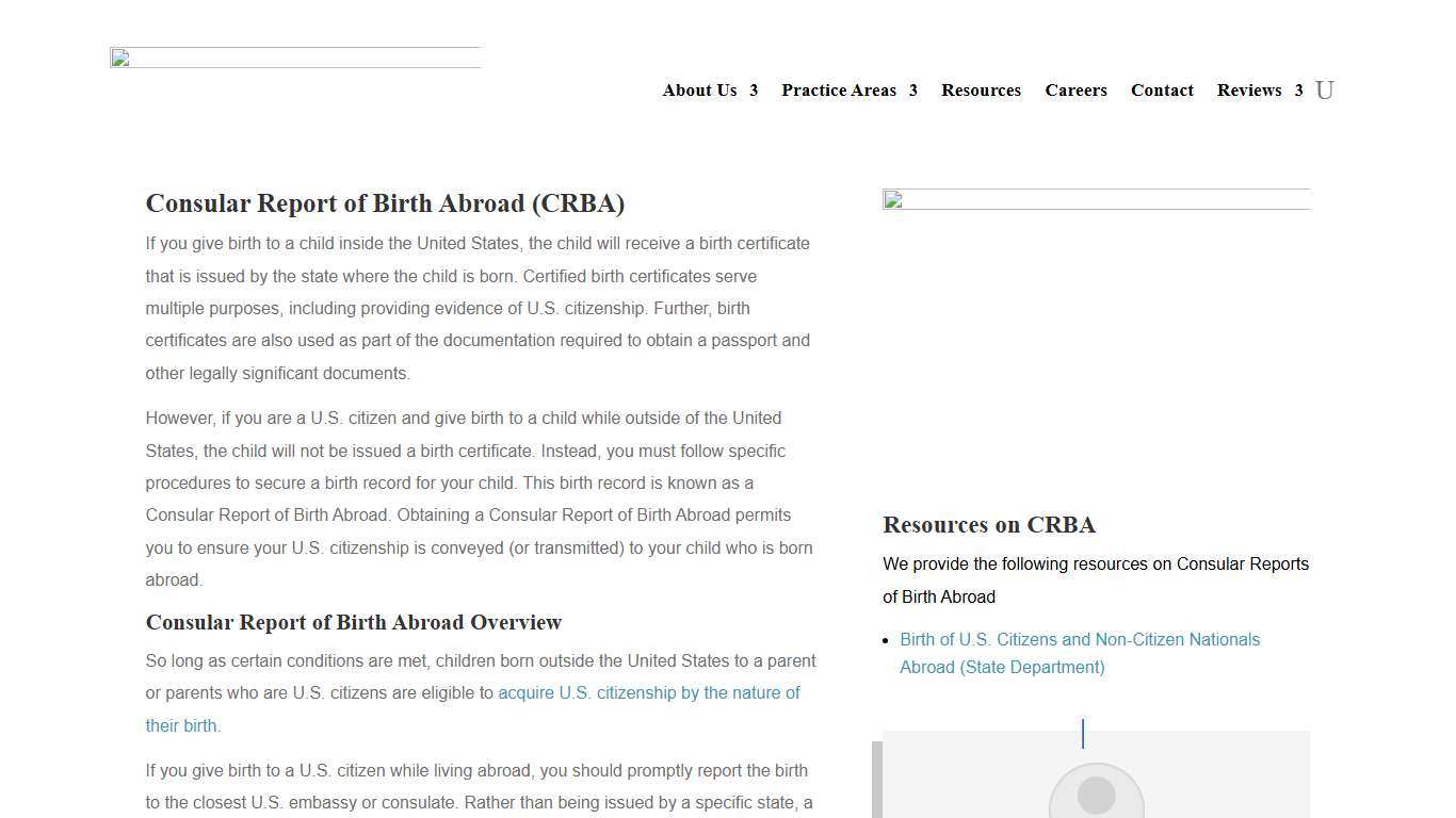 Consular Report of Birth Abroad | Gillin Law Group, PLLC