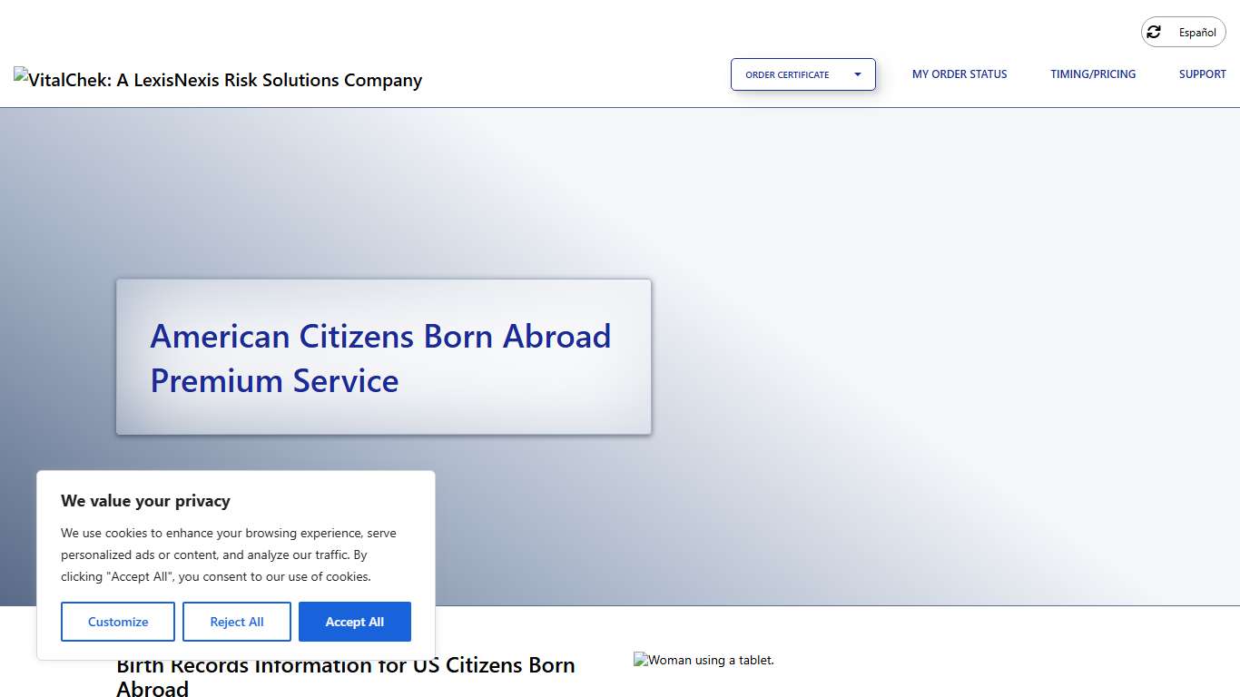 American Citizens Born Abroad Premium Service | Order Your Vital Records Online | VitalChek